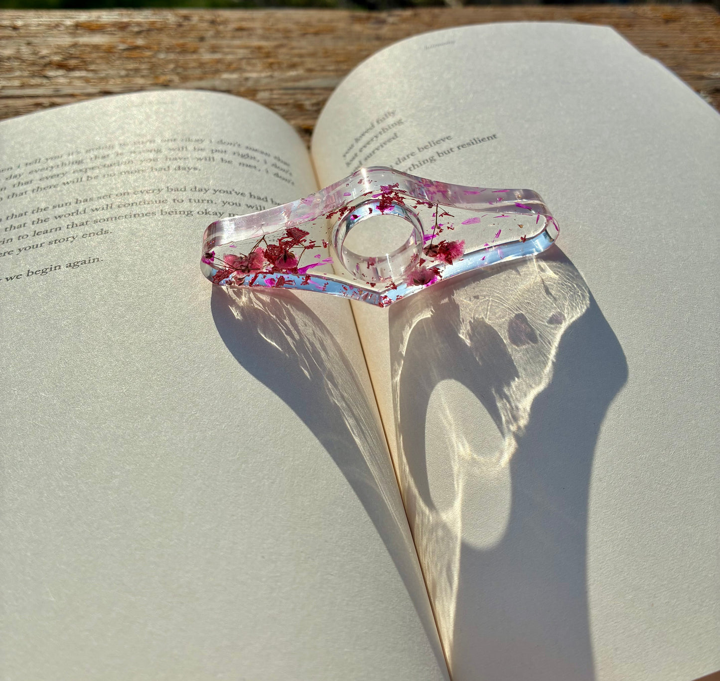 Pressed Floral Page Holder - bright