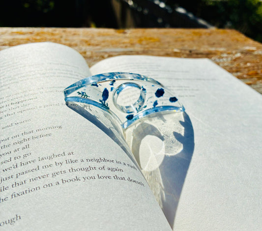 Pressed Floral Page Holder - navy