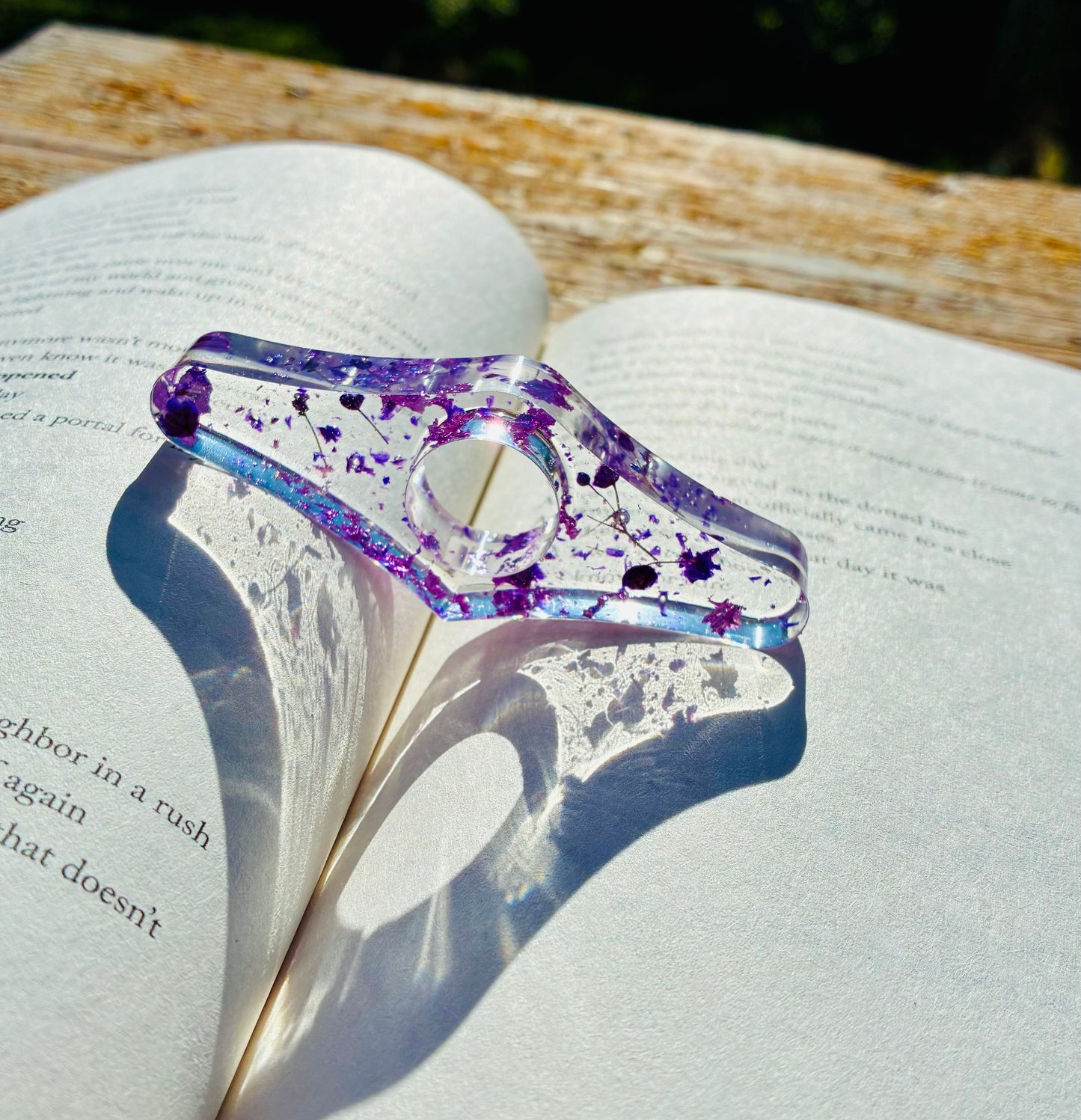 Pressed Floral Page Holder - purple