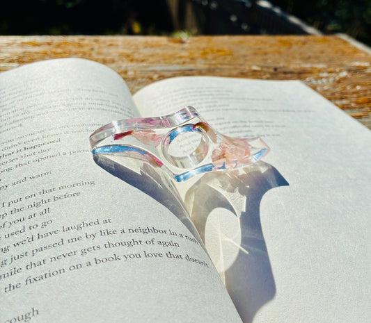 Pressed Floral Page Holder - pink