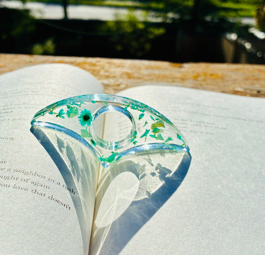 Pressed Floral Page Holder - teal