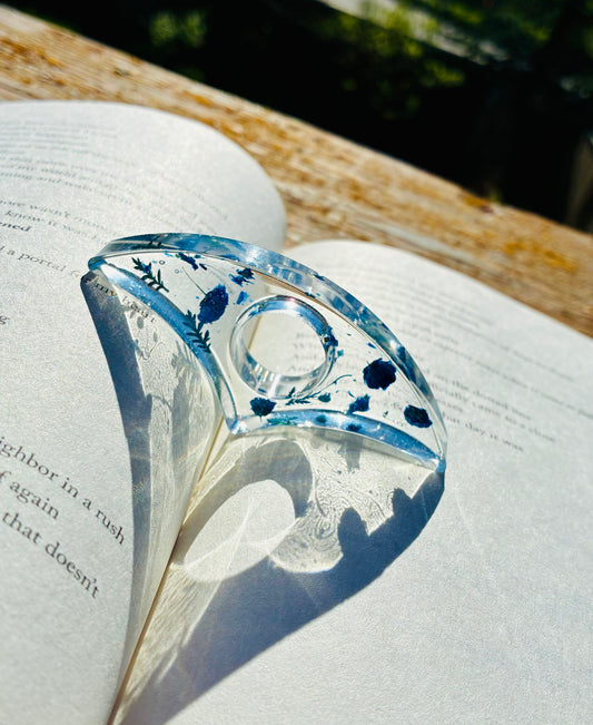 Pressed Floral Page Holder - navy