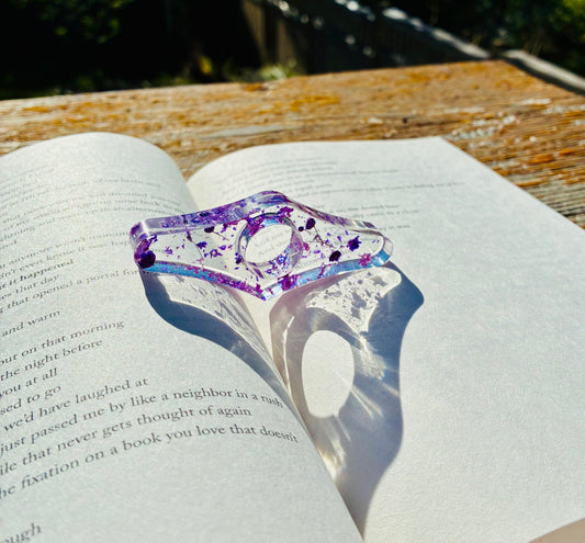 Pressed Floral Page Holder - purple