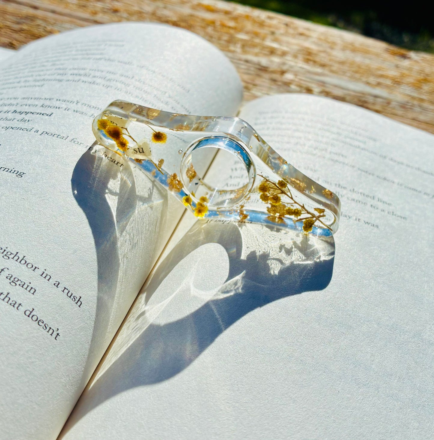 Pressed Floral Page Holder - yellow