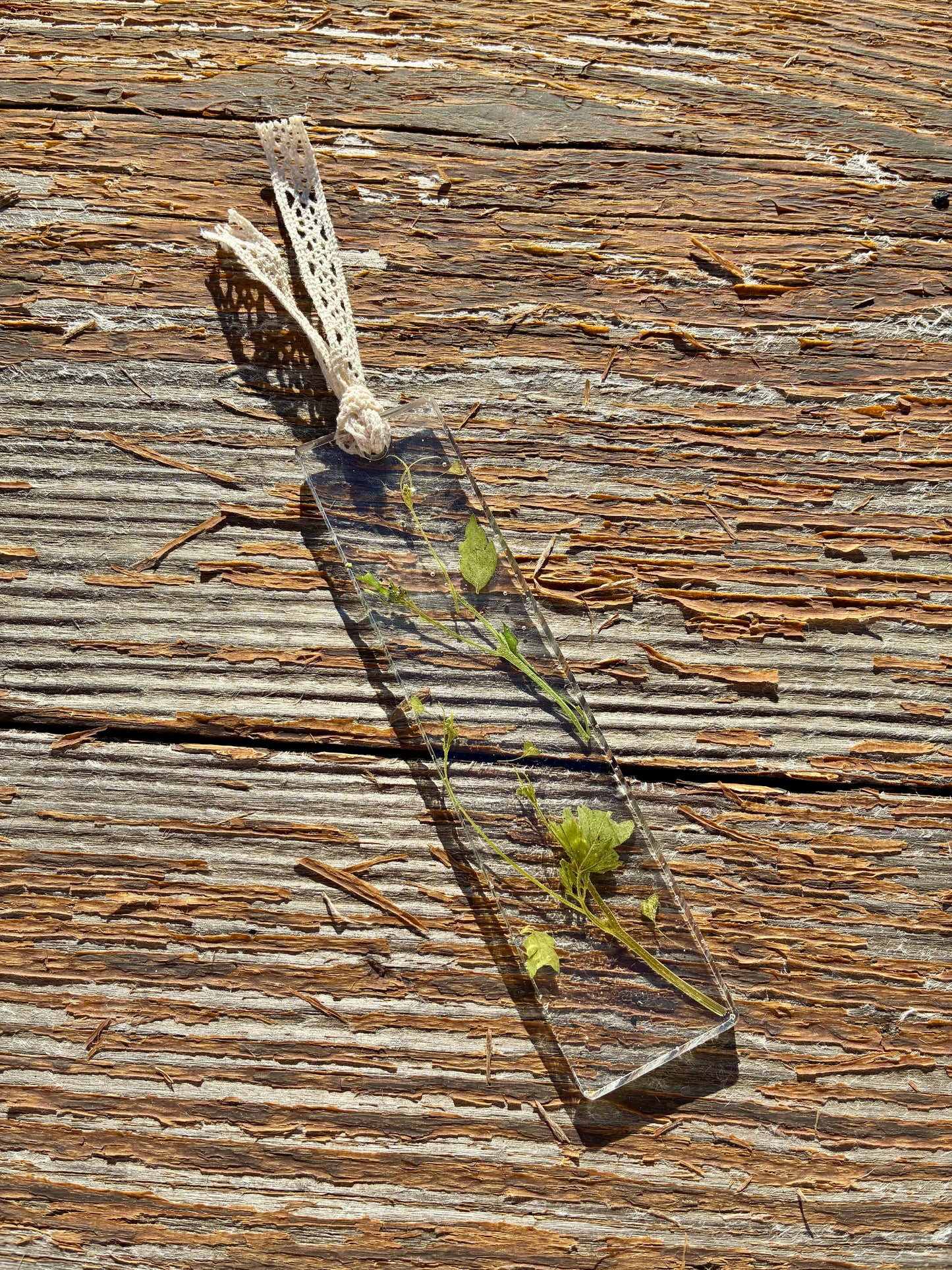 Pressed Floral Bookmark - Green