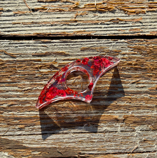 Pressed Floral Page Holder - red